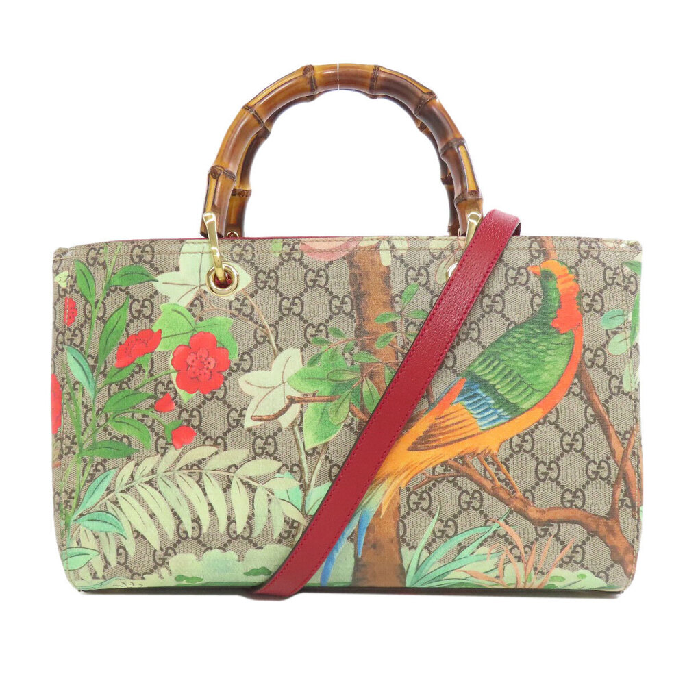 Gucci Bamboo GG Bird Flower Handbag - Picture 11 of 11